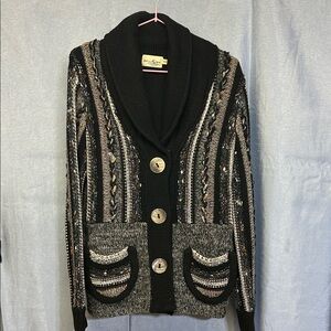BELLISIMA Beautiful Women's Black Brown and Gray cardigan